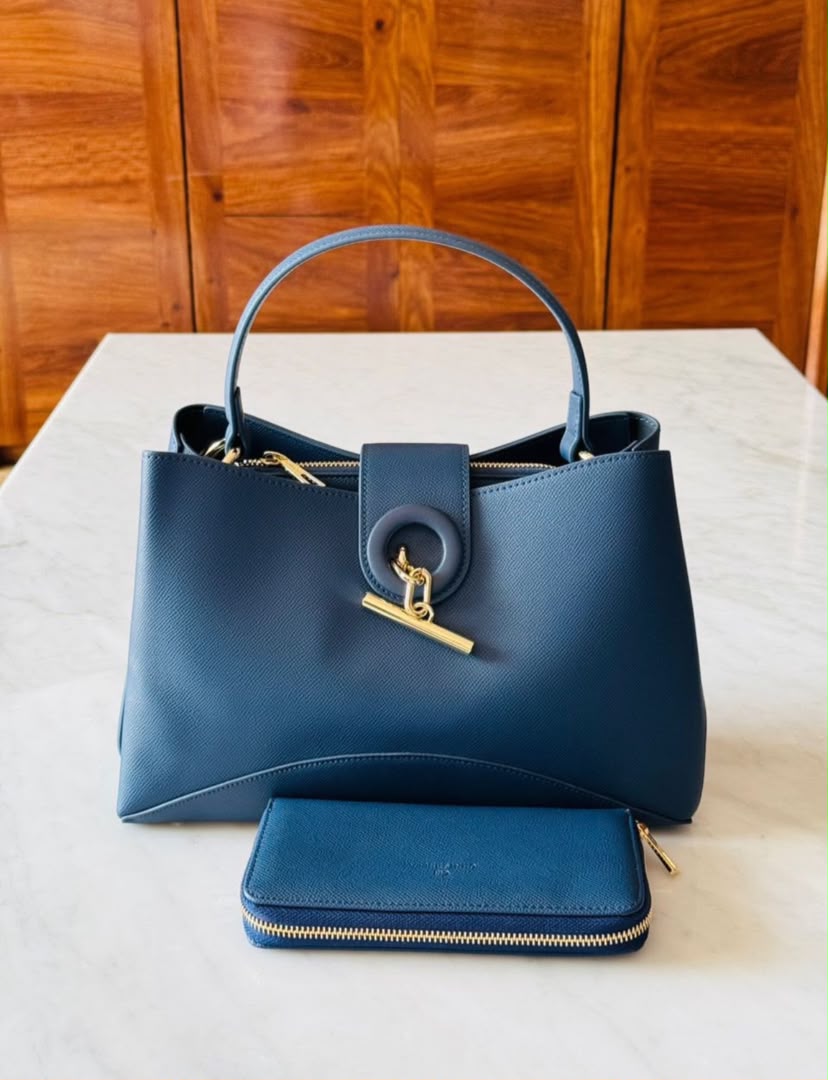 Coffret Sac & Portefeuille Bleu Marine
